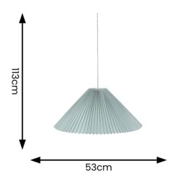 ValueLights Akira Pleated Single Drop Ceiling Pendant Light in Bright Blue - thumbnail 6