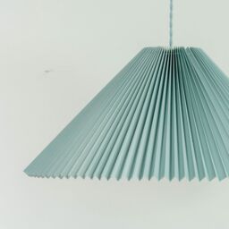 ValueLights Akira Pleated Single Drop Ceiling Pendant Light in Bright Blue - thumbnail 3