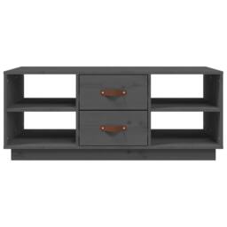 Berkfield Home Beautiful Coffee Table Grey 100x50x41 cm Solid Wood Pine - Size: 100 x 50 x 41 cm - thumbnail 5
