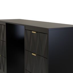 Ready Assembled 2 U Washington 6 Drawer Kneehole Desk (Ready Assembled) in True Black - thumbnail 4