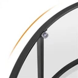 EONLION Black Round Glass Coffee Table Metal Frame for Living Room - thumbnail 3