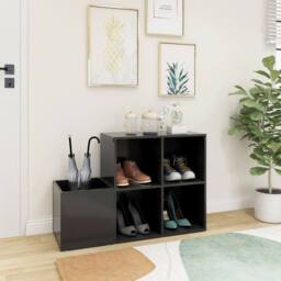 Berkfield Home Hall Shoe Cabinet Grey 105x35.5x70 cm Engineered Wood - thumbnail 1