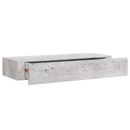 Berkfield Home Wall Drawer Shelves 2 pcs Concrete Grey 60x23.5x10cm MDF - Size: 60x23.5x10 cm - thumbnail 5