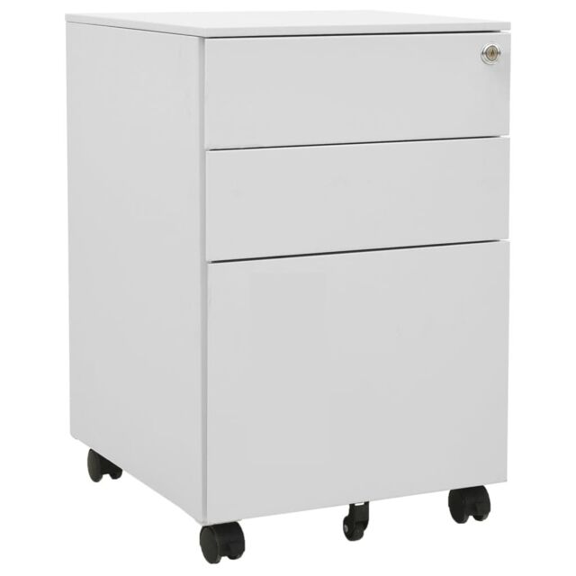 Berkfield Home Mobile File Cabinet Light Grey 39x45x60 cm Steel - Size: 39 x 45 x 60 cm - image 1