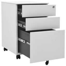 Berkfield Home Mobile File Cabinet Light Grey 39x45x60 cm Steel - Size: 39 x 45 x 60 cm - thumbnail 5