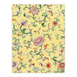 "Artery8 Owen Jones Vintage Chinese Flower Pattern Wall Art Print in Yellow - Size: W12"" x H16""" - thumbnail 1
