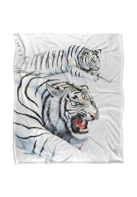 JQ Licensing Royce Mcclure White Tigers Silky Touch Super Soft Throw Blanket 152 X 127 cm - image 1