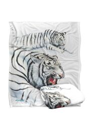 JQ Licensing Royce Mcclure White Tigers Silky Touch Super Soft Throw Blanket 152 X 127 cm - thumbnail 2