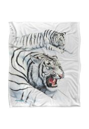 JQ Licensing Royce Mcclure White Tigers Silky Touch Super Soft Throw Blanket 152 X 127 cm - thumbnail 1