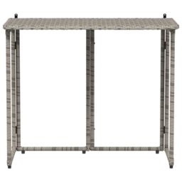 Berkfield Home Folding Garden Table Grey 90x51x75 cm Poly Rattan - Size: 90 x 51 x 75 cm - thumbnail 4