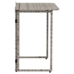 Berkfield Home Folding Garden Table Grey 90x51x75 cm Poly Rattan - Size: 90 x 51 x 75 cm - thumbnail 5