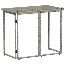 Berkfield Home Folding Garden Table Grey 90x51x75 cm Poly Rattan - Size: 90 x 51 x 75 cm - thumbnail 6