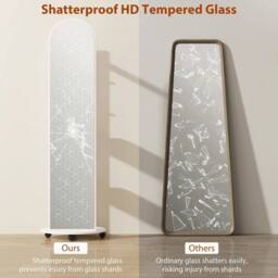 PAWNORA 2-in-1 Full Length Mirror with Shelves in White - thumbnail 4