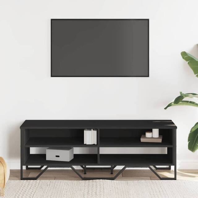 Berkfield Home TV Cabinet Black 122x34x41 cm Engineered Wood - Size: 122 x 34 x 41 cm - image 1