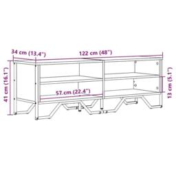Berkfield Home TV Cabinet Black 122x34x41 cm Engineered Wood - Size: 122 x 34 x 41 cm - thumbnail 9