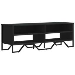 Berkfield Home TV Cabinet Black 122x34x41 cm Engineered Wood - Size: 122 x 34 x 41 cm - thumbnail 3