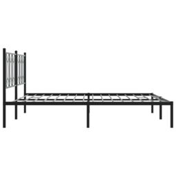 Berkfield Home Metal Bed Frame without Mattress with Headboard Black 183x213cm - Size: 183x213 cm - thumbnail 5