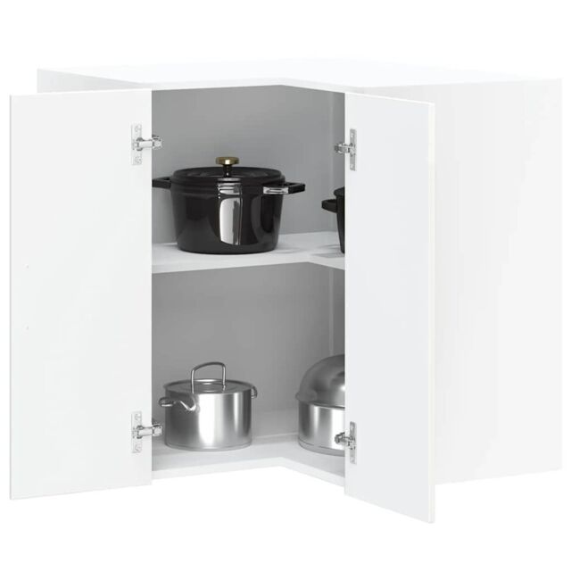 Berkfield Home Kitchen Wall Corner Cabinet Porto High Gloss White Engineered Wood - image 1