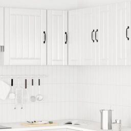 Berkfield Home Kitchen Wall Corner Cabinet Porto High Gloss White Engineered Wood - thumbnail 3