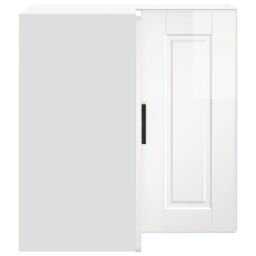 Berkfield Home Kitchen Wall Corner Cabinet Porto High Gloss White Engineered Wood - thumbnail 6