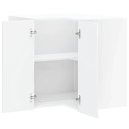 Berkfield Home Kitchen Wall Corner Cabinet Porto High Gloss White Engineered Wood - thumbnail 5