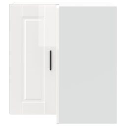 Berkfield Home Kitchen Wall Corner Cabinet Porto High Gloss White Engineered Wood - thumbnail 4