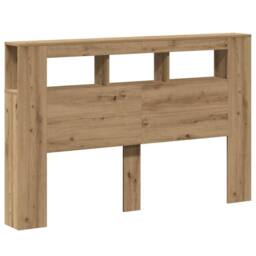 Berkfield Home LED Headboard Artisan Oak 160x18.5x103.5 cm Engineered Wood in Brown