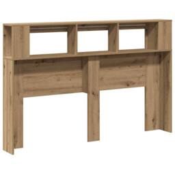 Berkfield Home LED Headboard Artisan Oak 160x18.5x103.5 cm Engineered Wood in Brown - thumbnail 8