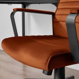 FurnitureboxUK Centro Velvet Reclining Office Chair in Orange - thumbnail 5