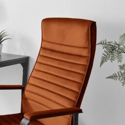 FurnitureboxUK Centro Velvet Reclining Office Chair in Orange - thumbnail 4