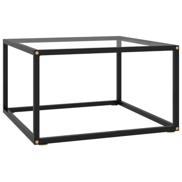 Berkfield Home Coffee Table Black with Tempered Glass 60x60x35 cm - Size: 60 x 60 x 35 cm - image 1