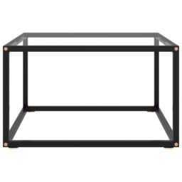 Berkfield Home Coffee Table Black with Tempered Glass 60x60x35 cm - Size: 60 x 60 x 35 cm - thumbnail 2