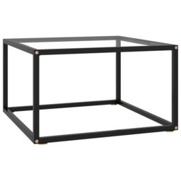Berkfield Home Coffee Table Black with Tempered Glass 60x60x35 cm - Size: 60 x 60 x 35 cm - thumbnail 1