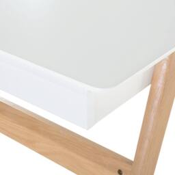 Wyld and Coco Office Desk White 120 x 75 cm - Lacquered Top with 2 Drawers - thumbnail 8