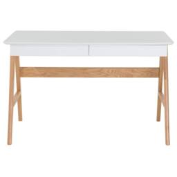 Wyld and Coco Office Desk White 120 x 75 cm - Lacquered Top with 2 Drawers - thumbnail 4