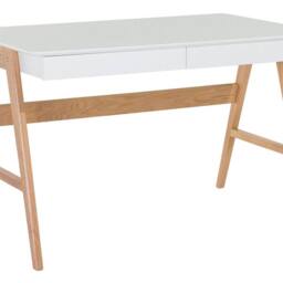 Wyld and Coco Office Desk White 120 x 75 cm - Lacquered Top with 2 Drawers - thumbnail 2