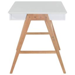Wyld and Coco Office Desk White 120 x 75 cm - Lacquered Top with 2 Drawers - thumbnail 5