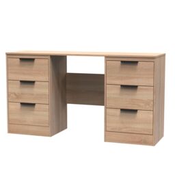 Ready Assembled 2 U Denver 6 Drawer Kneehole Desk (Ready Assembled) in Light Oak - thumbnail 3