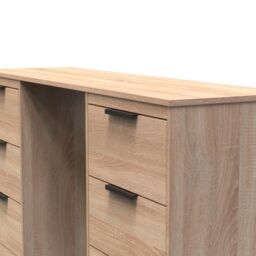 Ready Assembled 2 U Denver 6 Drawer Kneehole Desk (Ready Assembled) in Light Oak - thumbnail 4