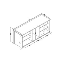 FORGEVIO 2 Door Shoe Bench Grey Internal Shelves Storage Hallway - thumbnail 2