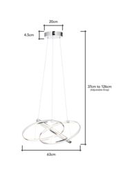 BHS Lighting Sola Pendant Ceiling Light in Metallic Silver - thumbnail 6