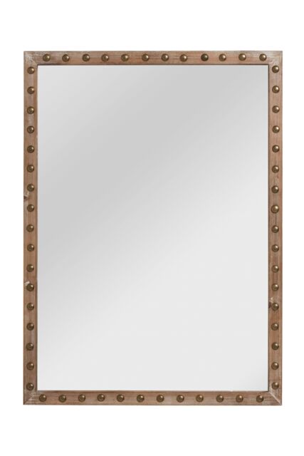 Orsina Tribeca Wall Mirror with Stud Detail in Natural - image 1