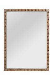 Orsina Tribeca Wall Mirror with Stud Detail in Natural - thumbnail 1