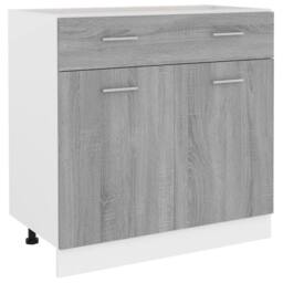 Berkfield Home Durable Drawer Bottom Cabinet Grey Sonoma 80x46x81.5 cm Engineere - thumbnail 3
