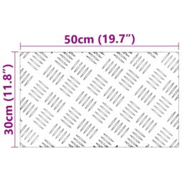 Berkfield Home Aluminium Checker Plates - Set of 4, Anti-Slip, 50x30 cm in Silver - Size: Medium - thumbnail 8