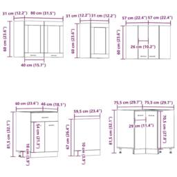 Berkfield Home 11 Piece Kitchen Cabinet Set Lyon Old Wood Engineered Wood in Brown - thumbnail 9