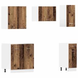 Berkfield Home 11 Piece Kitchen Cabinet Set Lyon Old Wood Engineered Wood in Brown - thumbnail 5