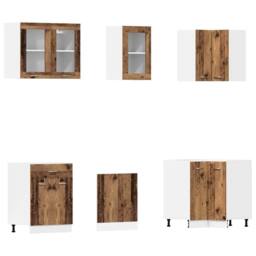 Berkfield Home 11 Piece Kitchen Cabinet Set Lyon Old Wood Engineered Wood in Brown - thumbnail 4