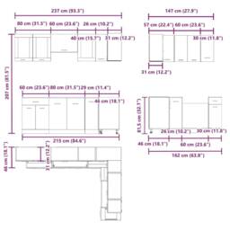 Berkfield Home 11 Piece Kitchen Cabinet Set Lyon Old Wood Engineered Wood in Brown - thumbnail 8