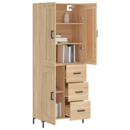 Berkfield Home Highboard Sonoma Oak 69.5x34x180 cm Engineered Wood in Light Tan